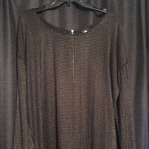 Black and Gold Open Knit Top